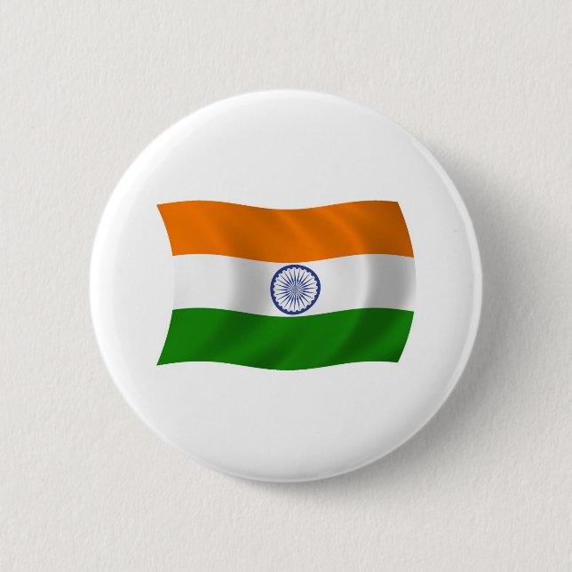 Indien-Flagge-Button Button (Vorderseite)