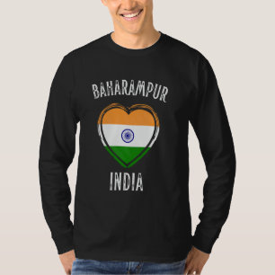 Indien-Flagge Herz Baharampur Stadt T-Shirt