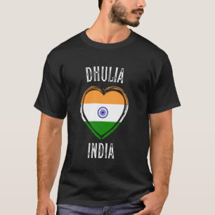 Indien-Flagge Herz Dhulia Stadt T-Shirt