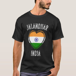 Indien-Flagge Herz Jalandhar Stadt T-Shirt