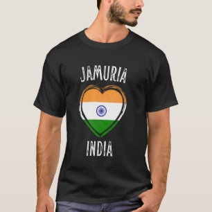 Indien-Flagge Herz Jamuria Stadt T-Shirt