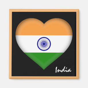 Indien Flagge & Indianerherz, Indien reisen /Sport Magnet