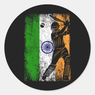 Indien-Flagge Indische Cricket-Trikot Fan Spieler Runder Aufkleber