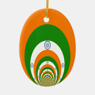 Indien-Flagge Kaleidoskop: Endlose Einheit & Patri Keramik Ornament