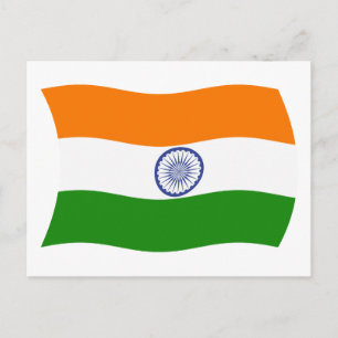 Indien Flagge Postkarte