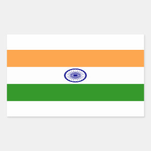 Indien-Flagge Rechteckiger Aufkleber