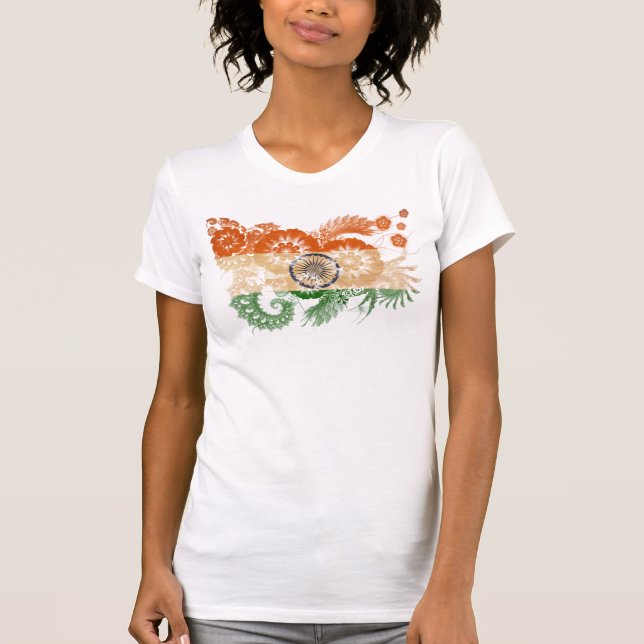 Indien-Flagge T-Shirt (Vorderseite)