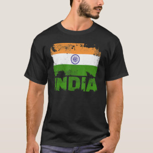 Indien-Flagge Vintage abgenutzt indische Grunge Re T-Shirt