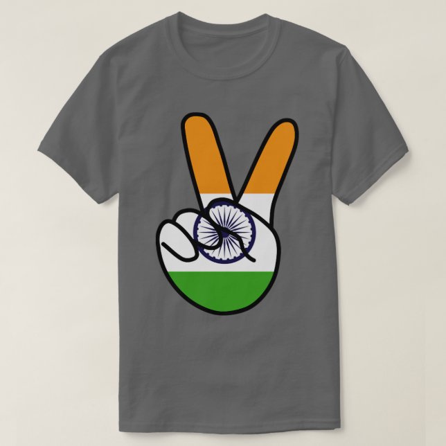 Indien-Flagge / Zeichen T-Shirt (Design vorne)