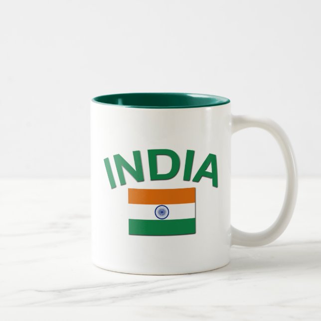 Indien-Flagge Zweifarbige Tasse (Rechts)