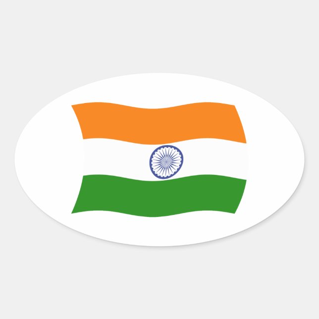 Indien Flaggen Aufkleber (Vorderseite)