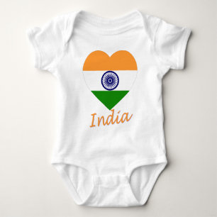 Indien-Flaggen-Herz Baby Strampler