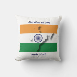 INDIEN FLAGGEN KARTE Patriotische Schrift individu Kissen