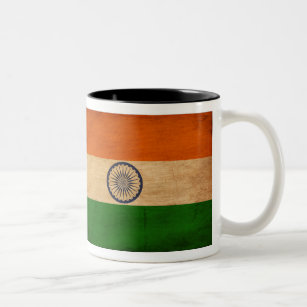 Indien-Flaggen-Tasse Zweifarbige Tasse