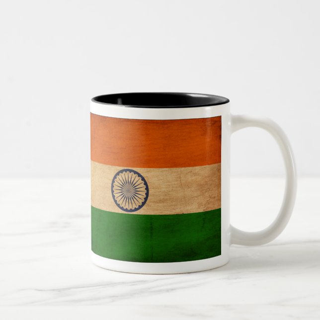 Indien-Flaggen-Tasse Zweifarbige Tasse (Rechts)