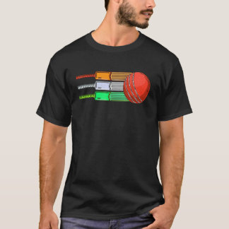 Indien Flaggen von Cricketbussen und Cricketball T-Shirt