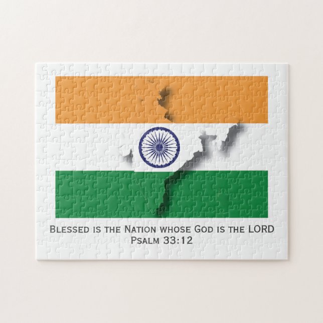 INDIEN | Gesegnete Nation | INDISCHE FLAG Puzzle (Horizontal)