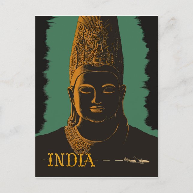 Indien, große Buddha-Statue Postkarte (Vorderseite)