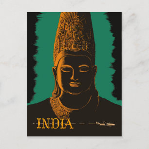 Indien, große Buddhastatue Postkarte