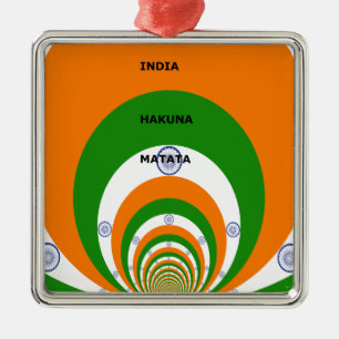 Indien HAKUNA MATATA Silbernes Ornament