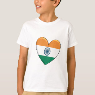 Indien-Herz-Flagge T-Shirt