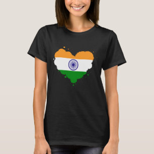 Indien Herzenflagge 1 T-Shirt