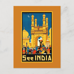 Indien Hyderabad Vintage Reise Postkarte