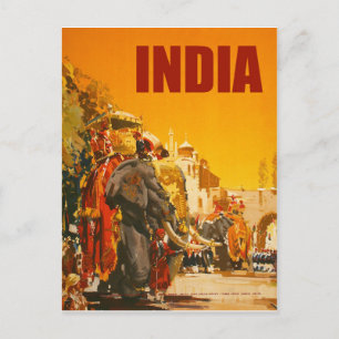 Indien, Indischer Elefant Stadtparade Postkarte