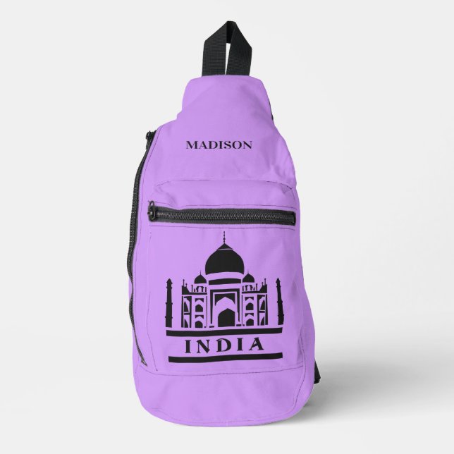 INDIEN individuelle Name und Farbe Crossbody Bag (Vorderseite)