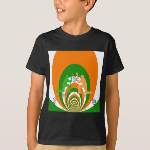 Indien Kricket Geist Abstraktes Design T-Shirt