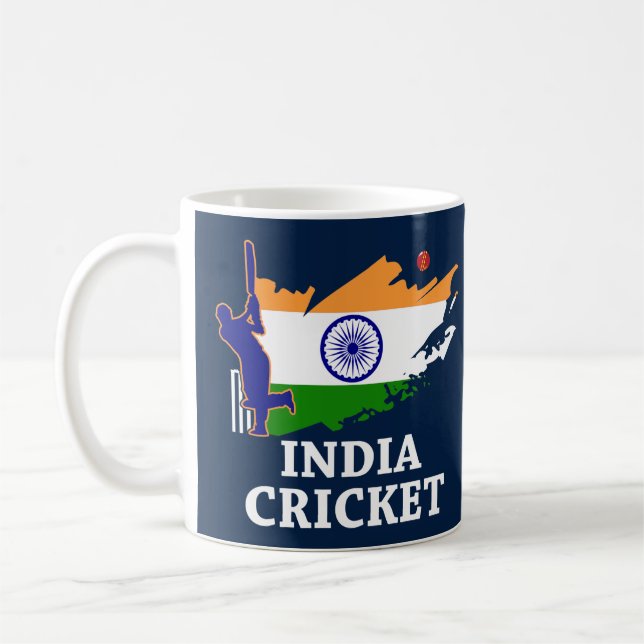 Indien-Kricket mit indischem Kaffeetasse (Links)