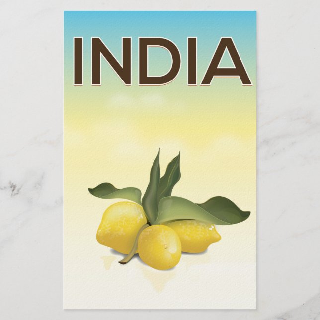 Indien Lemon Reiseplakat Briefpapier (Vorderseite)