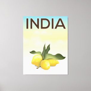 Indien Lemon Reiseplakat Leinwanddruck