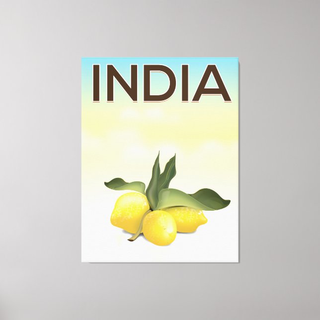 Indien Lemon Reiseplakat Leinwanddruck (Vorderseite)