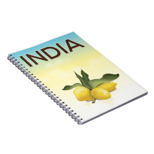 Indien Lemon Reiseplakat Notizblock