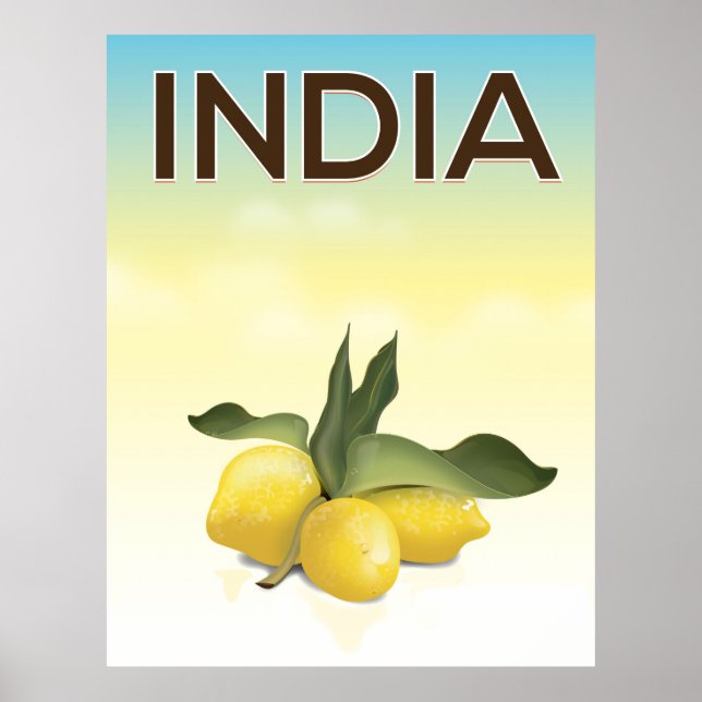Indien Lemon Reiseplakat Poster (Vorne)
