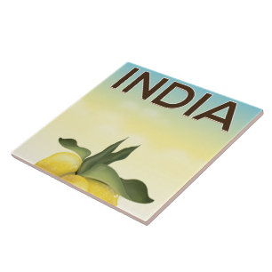 Indien-Limonien-Reiseposter Fliese