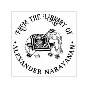 Indien Mehndi Elefant Name Bibliotheksbuch Name Permastempel