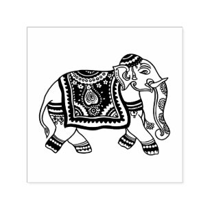 Indien Mehndi-Elefantenbild Nur Kein Text Permastempel