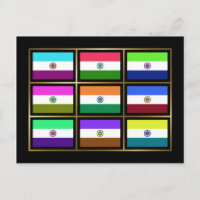 Indien Mehrfaches Flaggen Postkarte