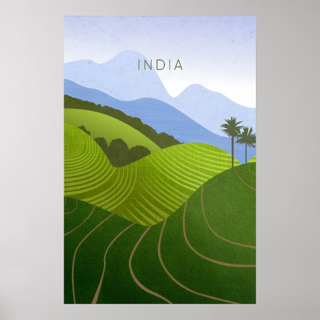 Indien Minimal Reiseplakat Poster (Vorne)