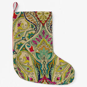 Indien nahtlos paisley Muster, dekorative Grenze. Kleiner Weihnachtsstrumpf