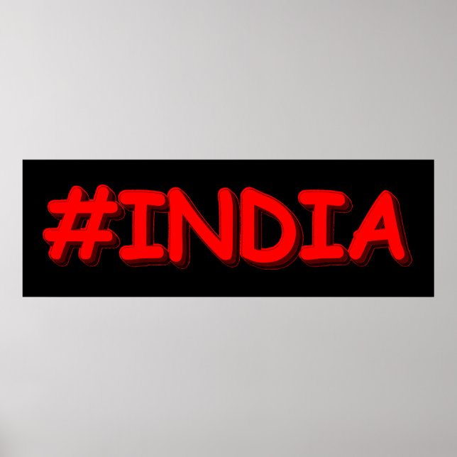 "#Indien" Niedliches Design. Jetzt kaufen Poster (Vorne)