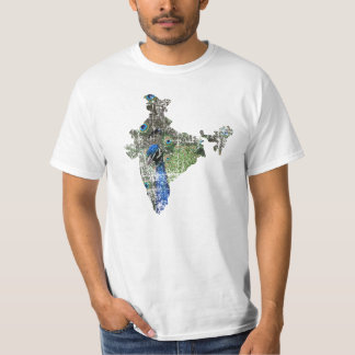 Indien-Pfau-Karten-Shirt T-Shirt
