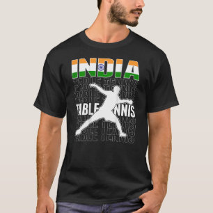 Indien Ping Pong Proud Indian Table Tennis Support T-Shirt