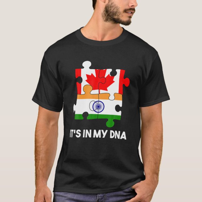 Indien Proud Flag Day Hindi Sikh Kanada Kanadische T-Shirt (Vorderseite)