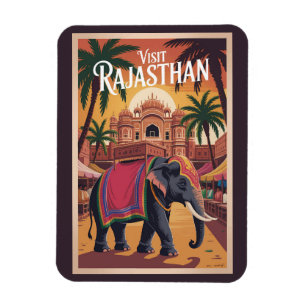 Indien Rajasthan Illustration Reise Kunst Vintage Magnet