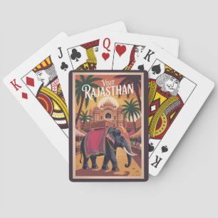 Indien Rajasthan Illustration Reise Kunst Vintage Spielkarten