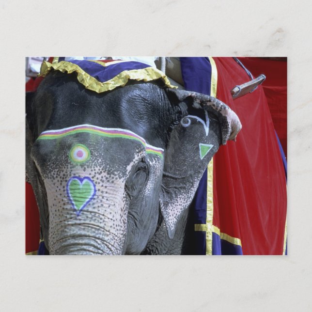 Indien, Rajasthan, Jaipur. Bernsteinfarbiges Fort Postkarte (Vorderseite)