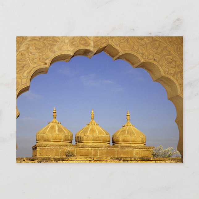 Indien, Rajasthan, Jaisalmer. Sandsteinkuppeln Postkarte (Vorderseite)